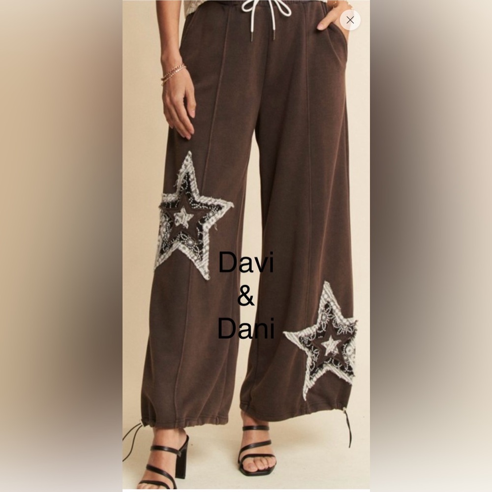 BPB13-5🤎🤍DAVI & DANI delicious Chocolate Star embellished denim perfect day2date - Picture 7 of 9